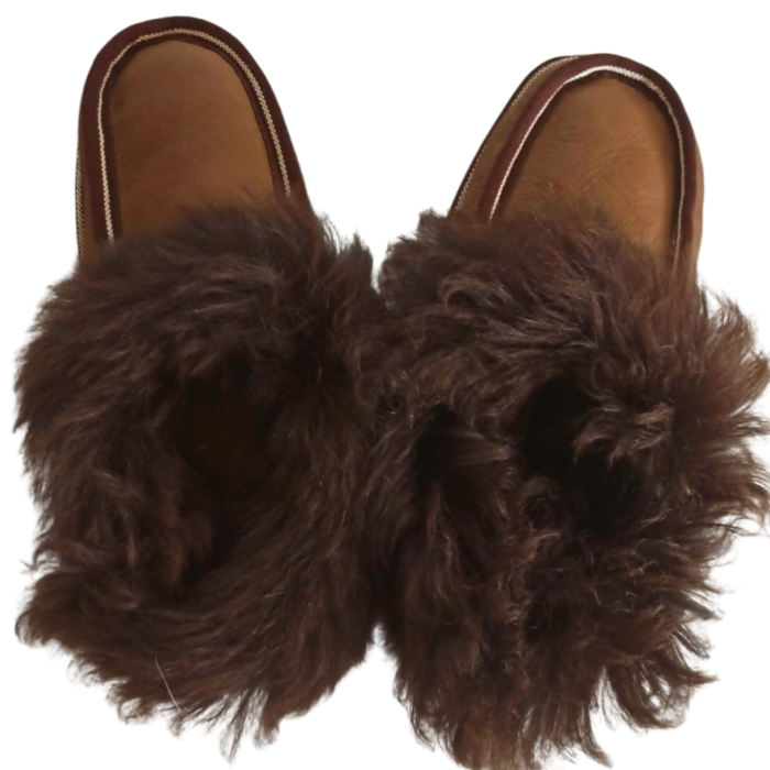 Genuine sheepskin fur booties for women